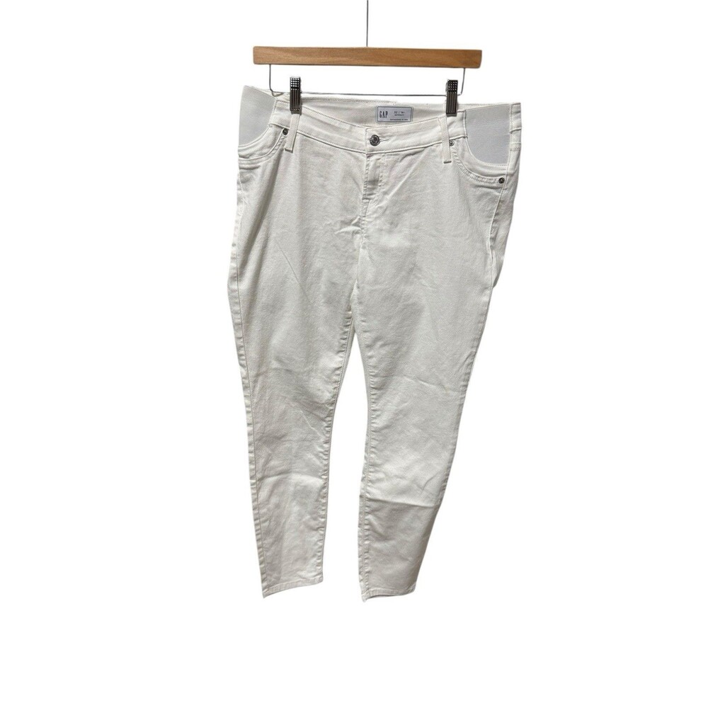 Gap Maternity White  side panel jeans size 32/14 Long EUC